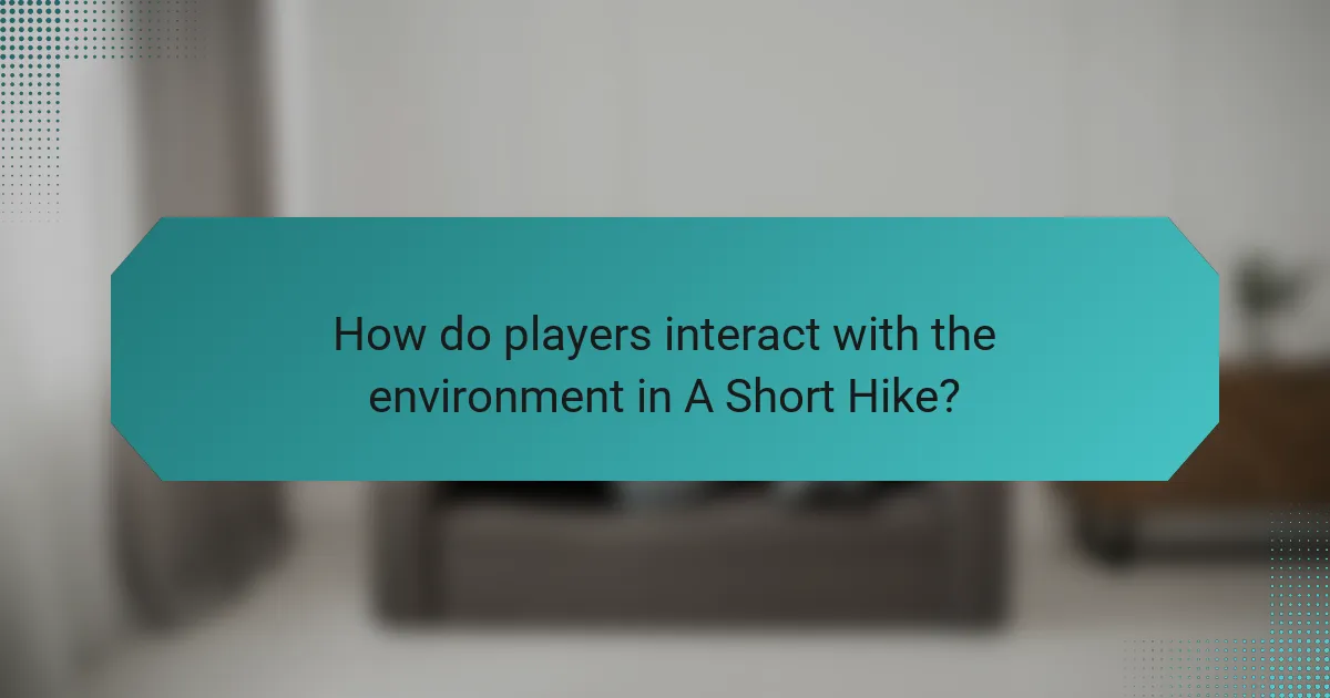 How do players interact with the environment in A Short Hike?