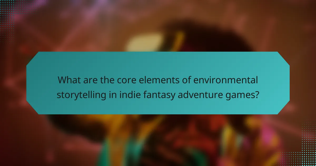 What are the core elements of environmental storytelling in indie fantasy adventure games?