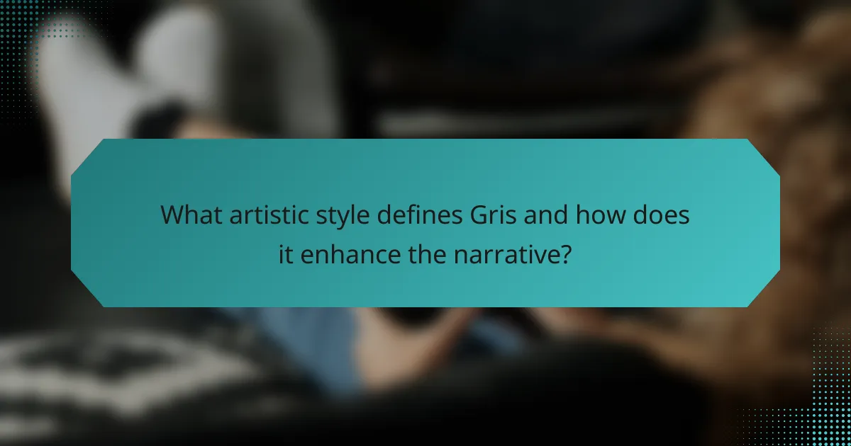 What artistic style defines Gris and how does it enhance the narrative?